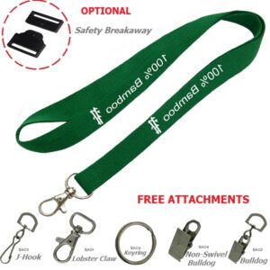 Bamboo Lanyard, Recycled PET Custom Imprint ID Badge Holder