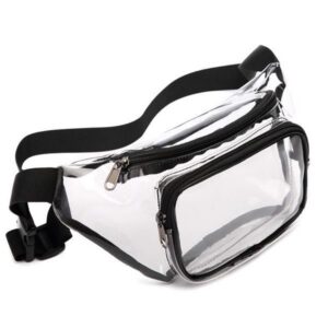 Clear Fanny Pack w/ Two Zipper Pockets Transparent PVC Bag