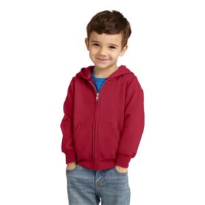 Port & Co Toddler Core Fleece Full-Zip Hooded Sweatshirt.