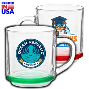 10 oz. All-purpose Glass Coffee Mugs w/ C-Handle grip Cups