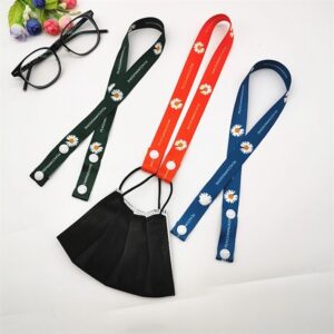 3/4" Full Color Face Mask Lanyard w/ Snap Button Adjustable