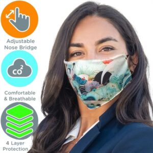 4-Layer Adjustable Face Masks Full Color Cotton Safety Mask