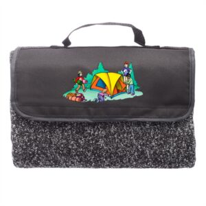 Picnic Fleece Blanket w/ Custom Logo & Carry Handle