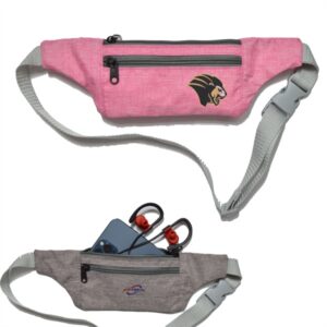Waterproof 13"W x 4"H Heathered Fanny Packs w/ 2 Zippers