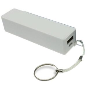 Plastic High Capacity USA made Power Bank w/ KeyRing + Cable