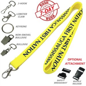 7-Day Rush 3/4" Polyester Lanyard Silkscreen ID Badge Holder