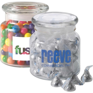 22 oz glass jar filled with personalized crystal fruit