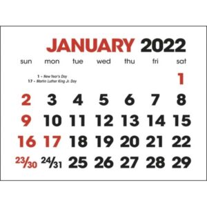 2-Color Stick Up Grid, English (13-Month)