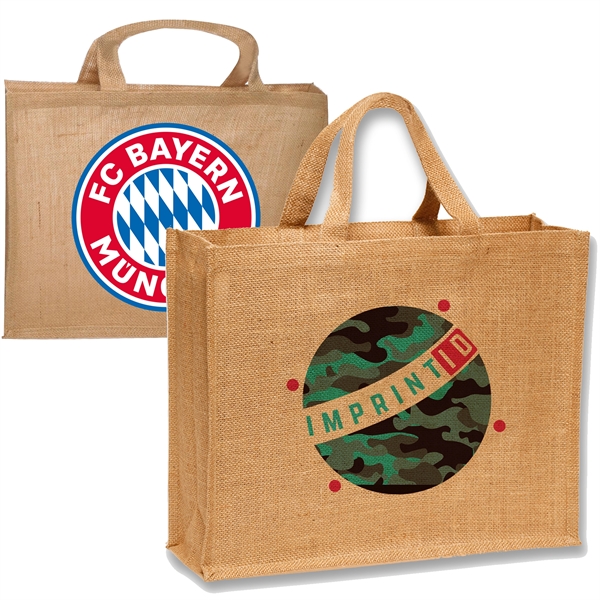 Grocery Jute Tote Bag 16.5"W X 14"H X 6"D