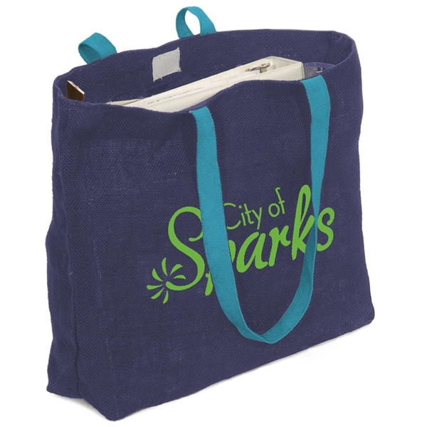 Convention Jute Tote Bag 17.75" X 13.75" X 4" Book Bags