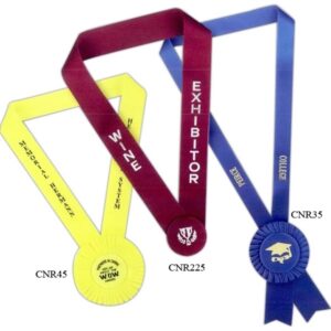 Custom Neck Ribbon with Button/Pleating