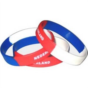 Segmented Printed Wristband Silicone Wristbands w/ Imprint