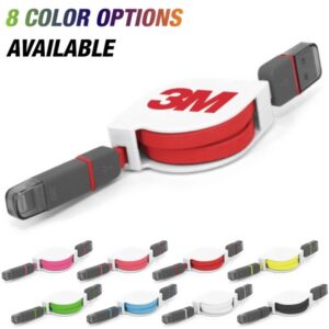 Ascot - Retractable flat universal USB charging cable.