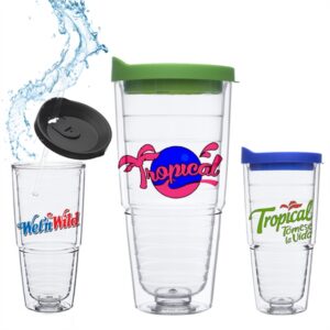 24 oz Double Wall Acrylic Tumbler w/ Custom Logo Spill Proof