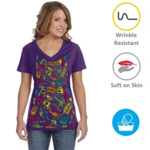 Women's V-Neck T-Shirts w/ Edge-to-Edge Sublimation