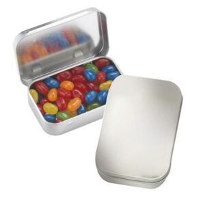 Rectangular tin with jelly beans