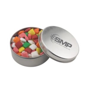 Large Round Metal Tin with Lid and Mini Chicklets