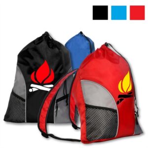 Gym Backpack w/ Drawstring Closure & Mesh Front Pockets