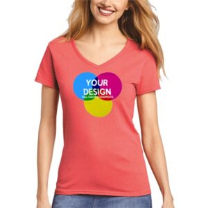 3-PC Low Min Gildan Full Color V-Neck Women's Cotton T Shirt