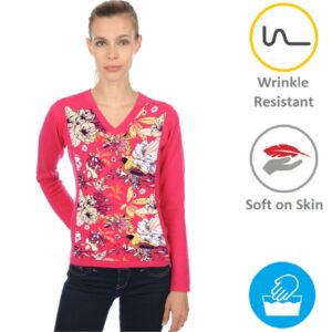 Women's Long Sleeve V-Neck T-Shirt w/Dye Sublimation