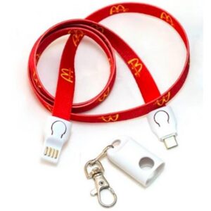 2 in 1 Lanyard USB charging cable for phones, full color