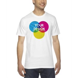 3-PC Low Min American Apparel Full Color White Cotton Tshirt