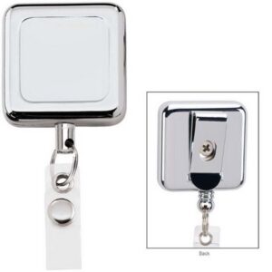 Square Metal Retractable Badge Holder