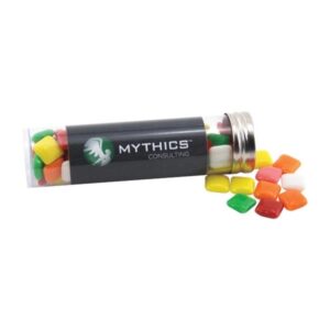 Mini Chicklets Gum in a 5 " Plastic Tube with Metal Cap