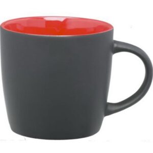 12 oz. Matte Black Ceramic Coffee Mug with Colored Interior