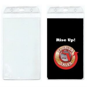 Custom Large Credential Printed Badge Holder - Clear Vinyl