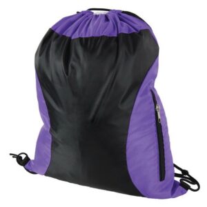 Multi Color Drawstring Backpack w/ Side Zipper Two-Tone Bags