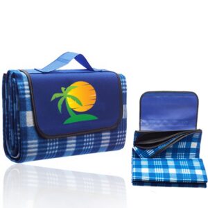 Roll Up Picnic Blanket w/ Custom Logo Checkered