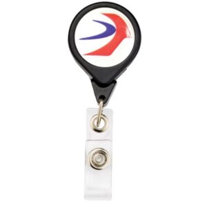 Teardrop Badge Reel w/ Full Color Imprint Retractable