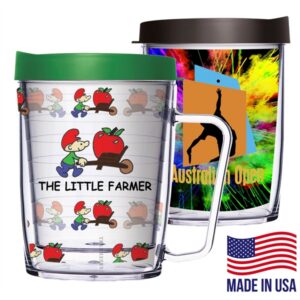 18 oz Travel Tumbler Mug w/ Full color Wrap Imprint & Handle
