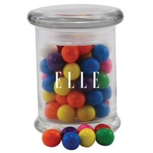 Gumballs in a Round Glass Jar with Lid