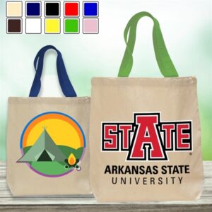 12 oz. Promotional Canvas Tote Bag w/ Nylon Web Handles