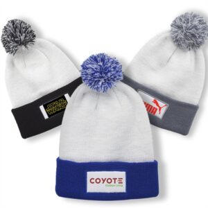 Classic Two Tone Beanie w/ Custom Logo PomPom Beanies