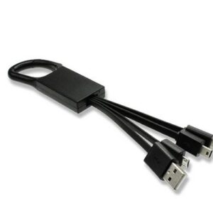 Universal 3 in 1 USB charging cable with Carabiner Hook