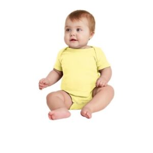 Rabbit Skins Infant Short Sleeve Baby Rib Bodysuit.