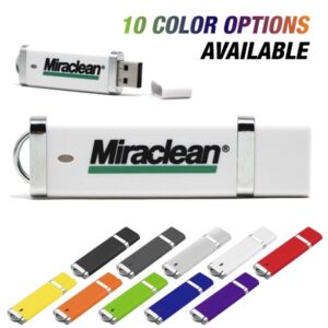 Acadia - Slim plastic standard USB flash drive with cap.